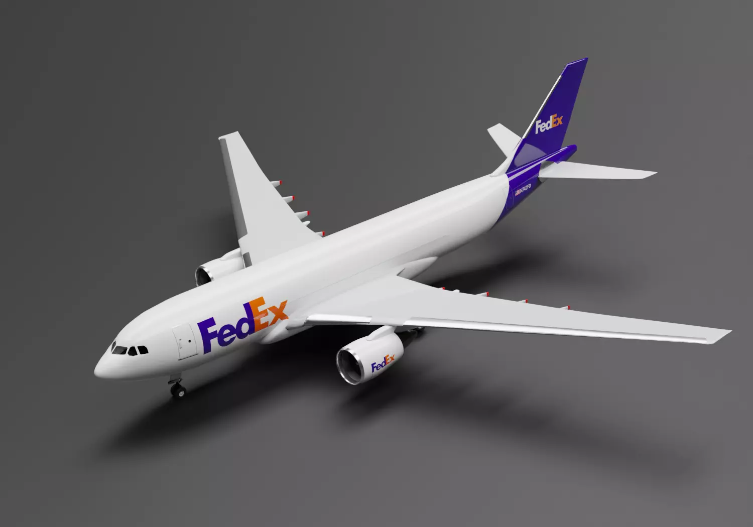 Airbus A300 FedEx Cargo Livery 3D model_0