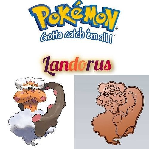 Amazing Pokemon Landorus Cookie Cutter Stamp Cake Decorating  3D model