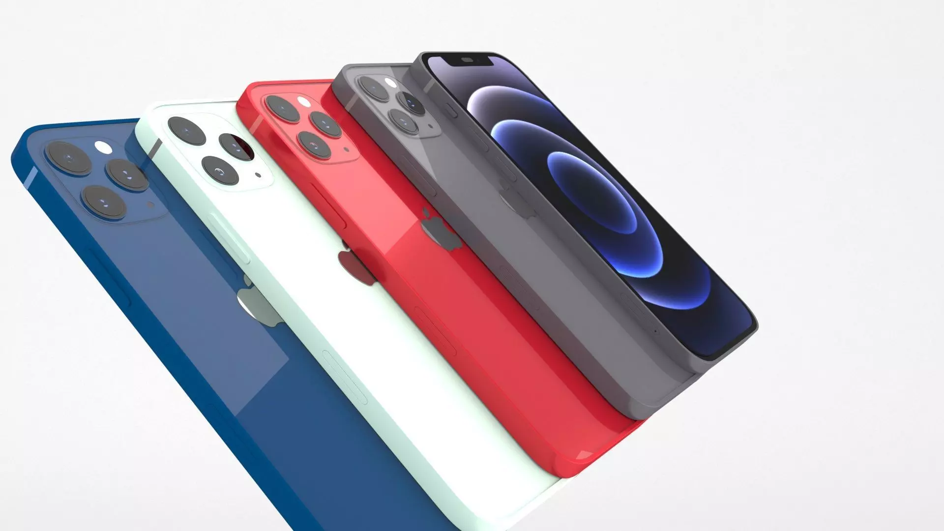 apple iphone 12 collection set 3D model_0