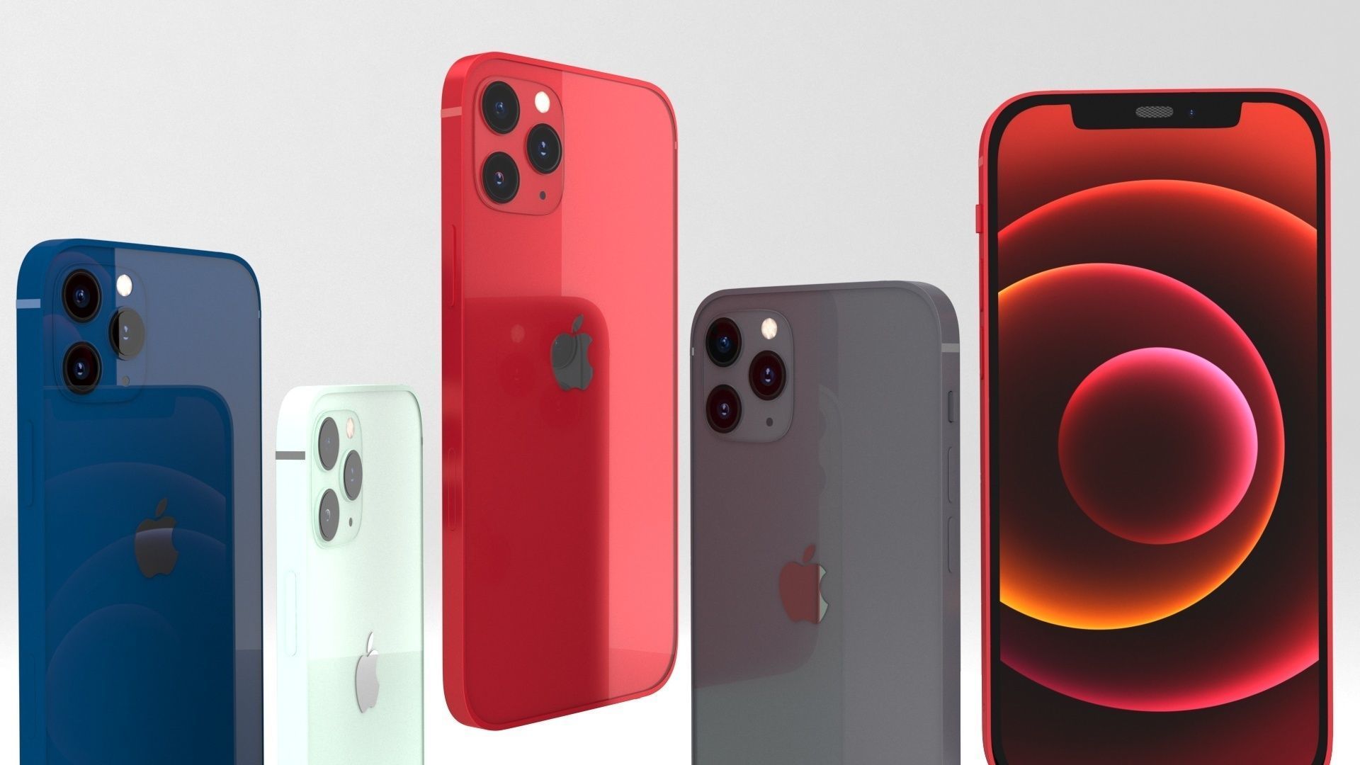 apple iphone 12 collection set 3D model_13