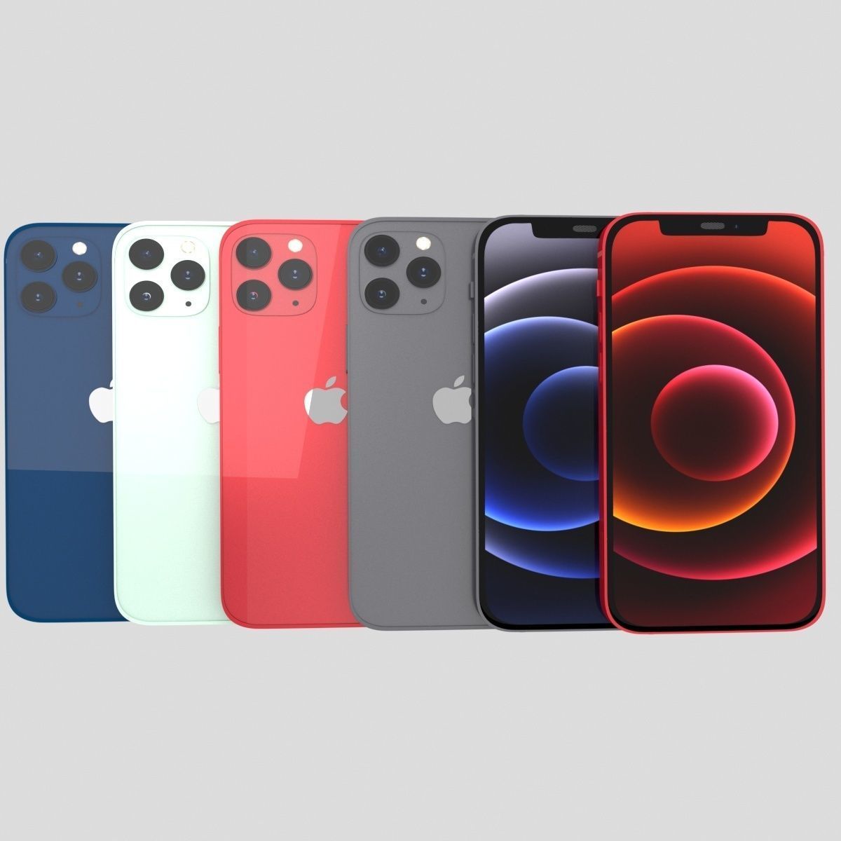apple iphone 12 collection set 3D model_12