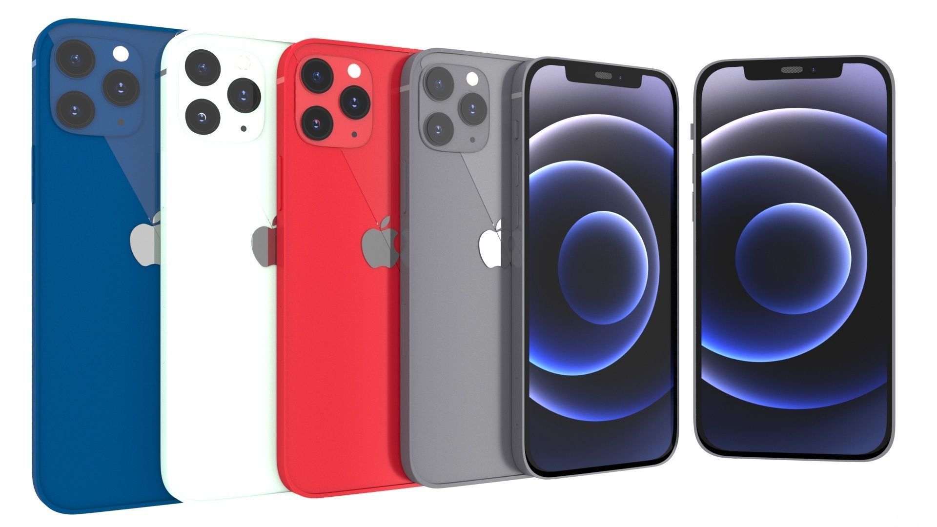 apple iphone 12 collection set 3D model_14