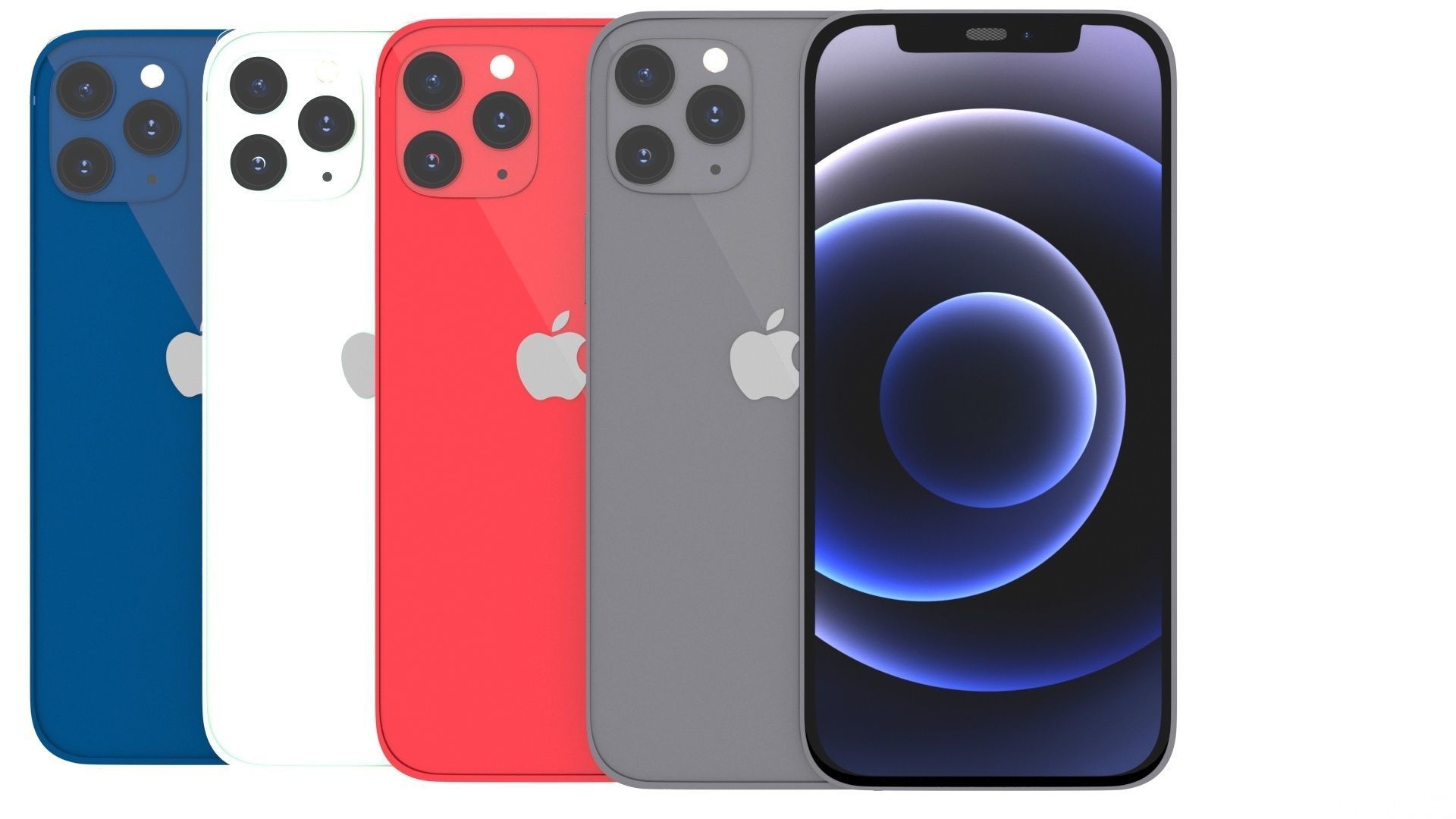 apple iphone 12 collection set 3D model_11