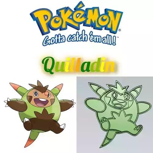 Amazing Pokemon Quilladin Cookie Cutter Stamp Cake Decorating  3D model
