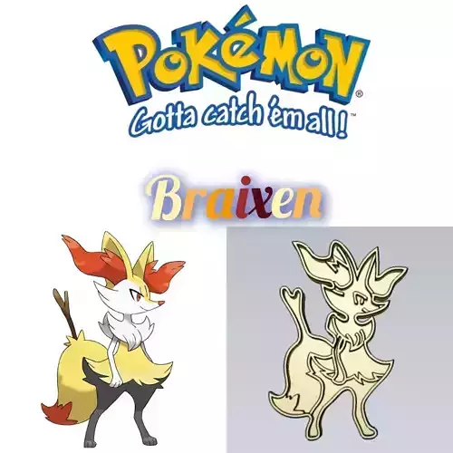 Amazing Pokemon Braixen Cookie Cutter Stamp Cake Decorating 