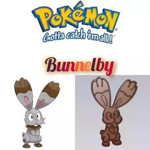 Amazing Pokemon Bunnelby Cookie Cutter Stamp Cake Decorating 