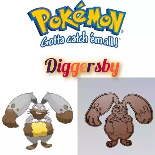 Amazing Pokemon Diggersby Cookie Cutter Stamp Cake Decorating 
