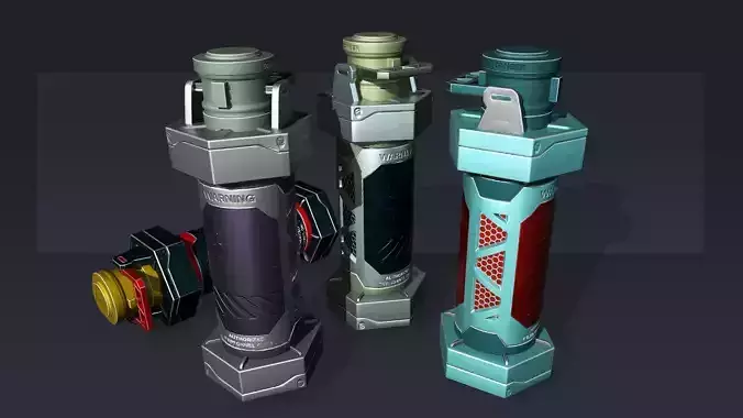 Futuristic Granade Low-poly 3D model
