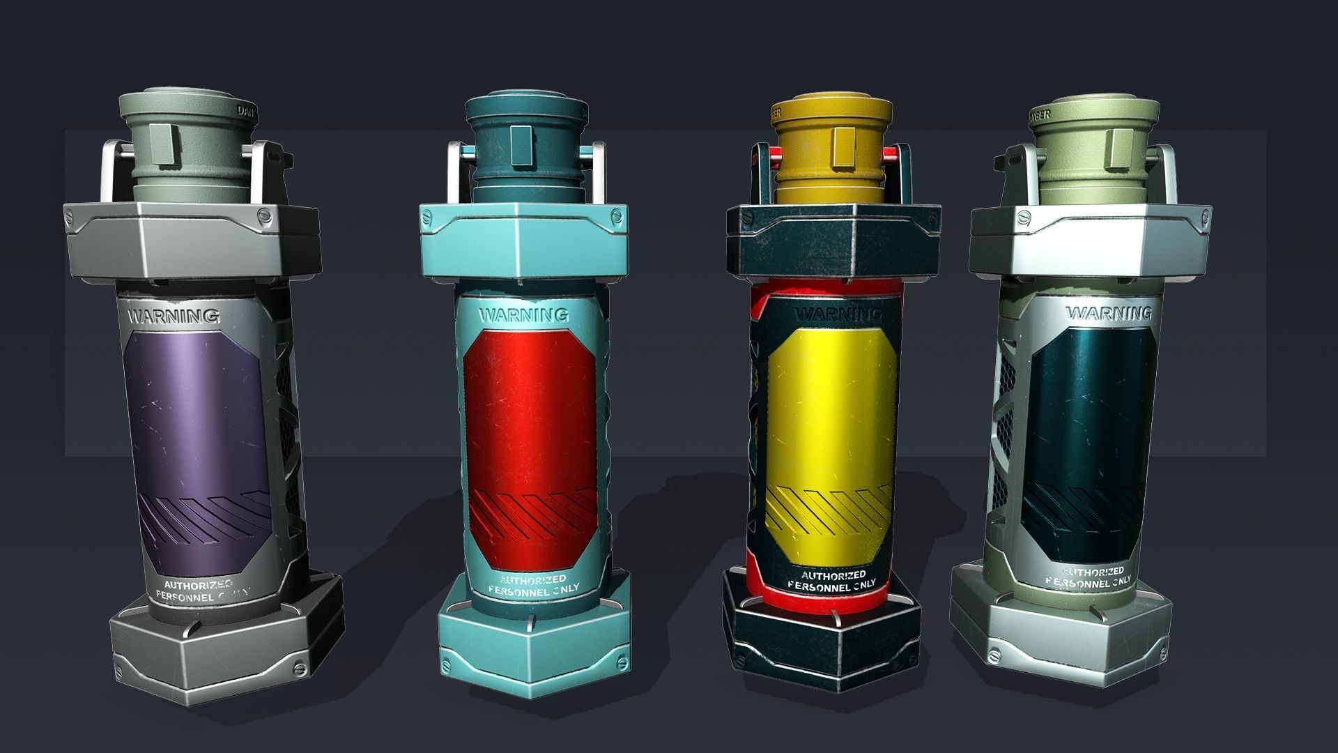 Futuristic Granade Low-poly 3D model_3