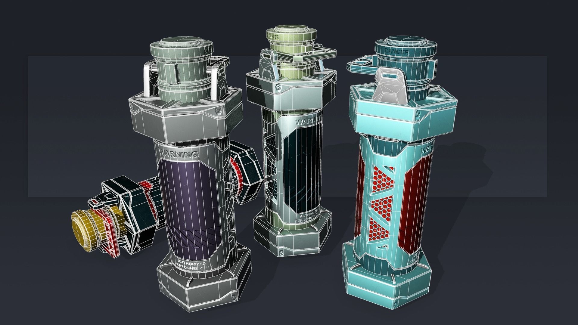 Futuristic Granade Low-poly 3D model_2