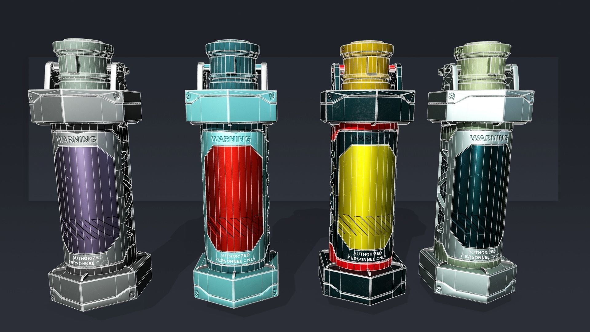 Futuristic Granade Low-poly 3D model_4