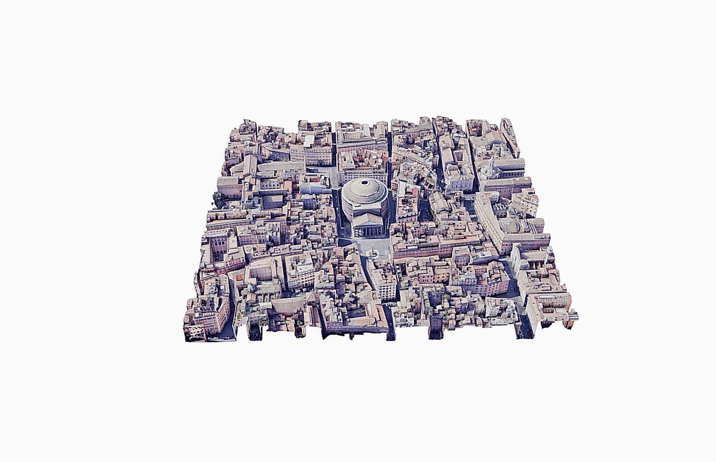 The Pantheon city Low-poly 3D model_4