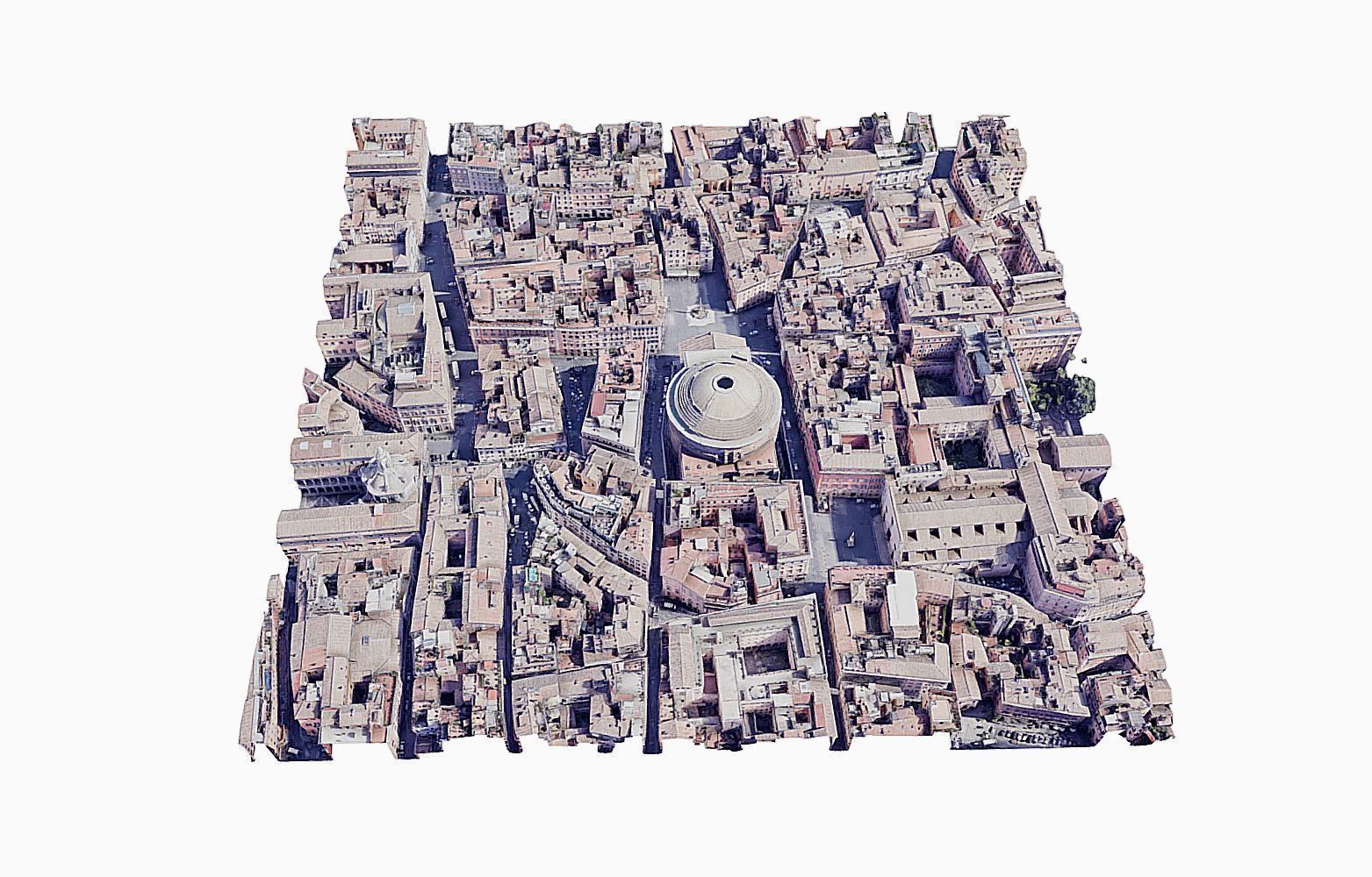 The Pantheon city Low-poly 3D model_6