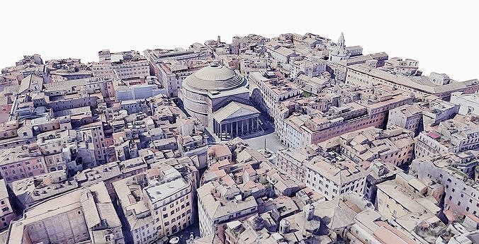 The Pantheon city Low-poly 3D model