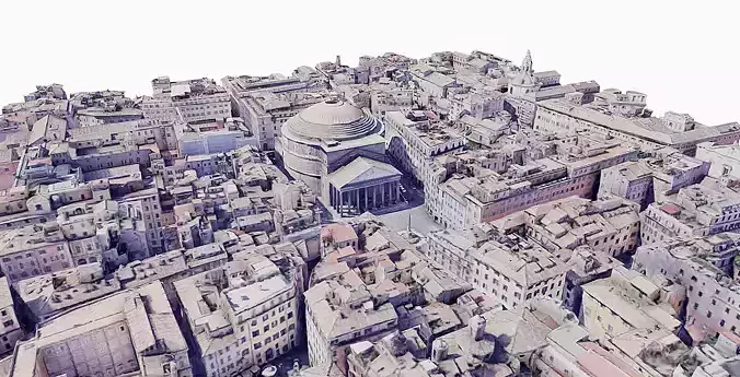 The Pantheon city Low-poly 3D model