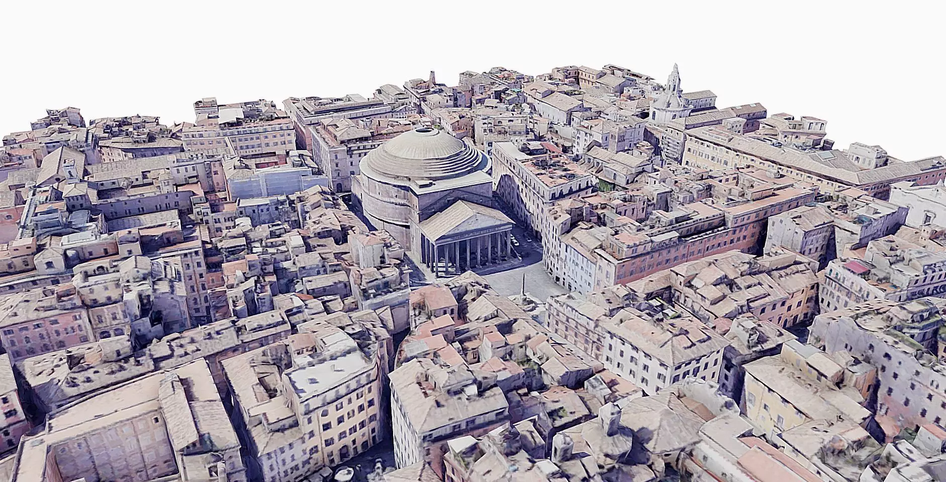 The Pantheon city Low-poly 3D model_0