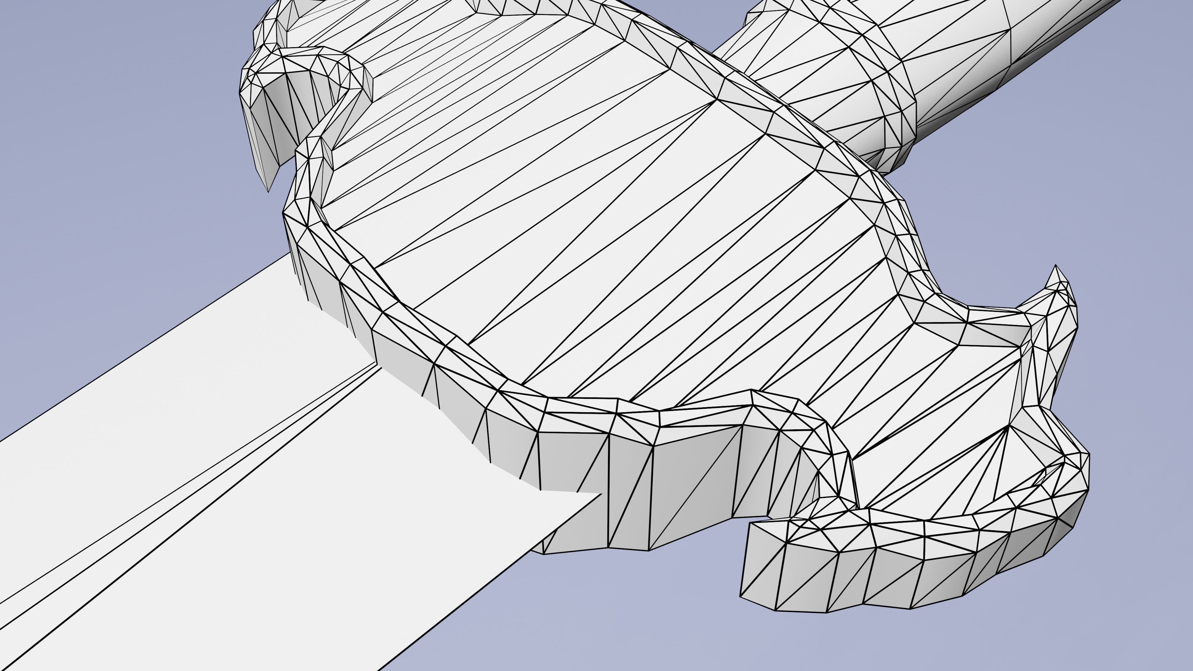 Chinese stylized sword Lowpoly Low-poly 3D model_7