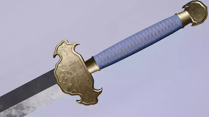 Chinese stylized sword Lowpoly