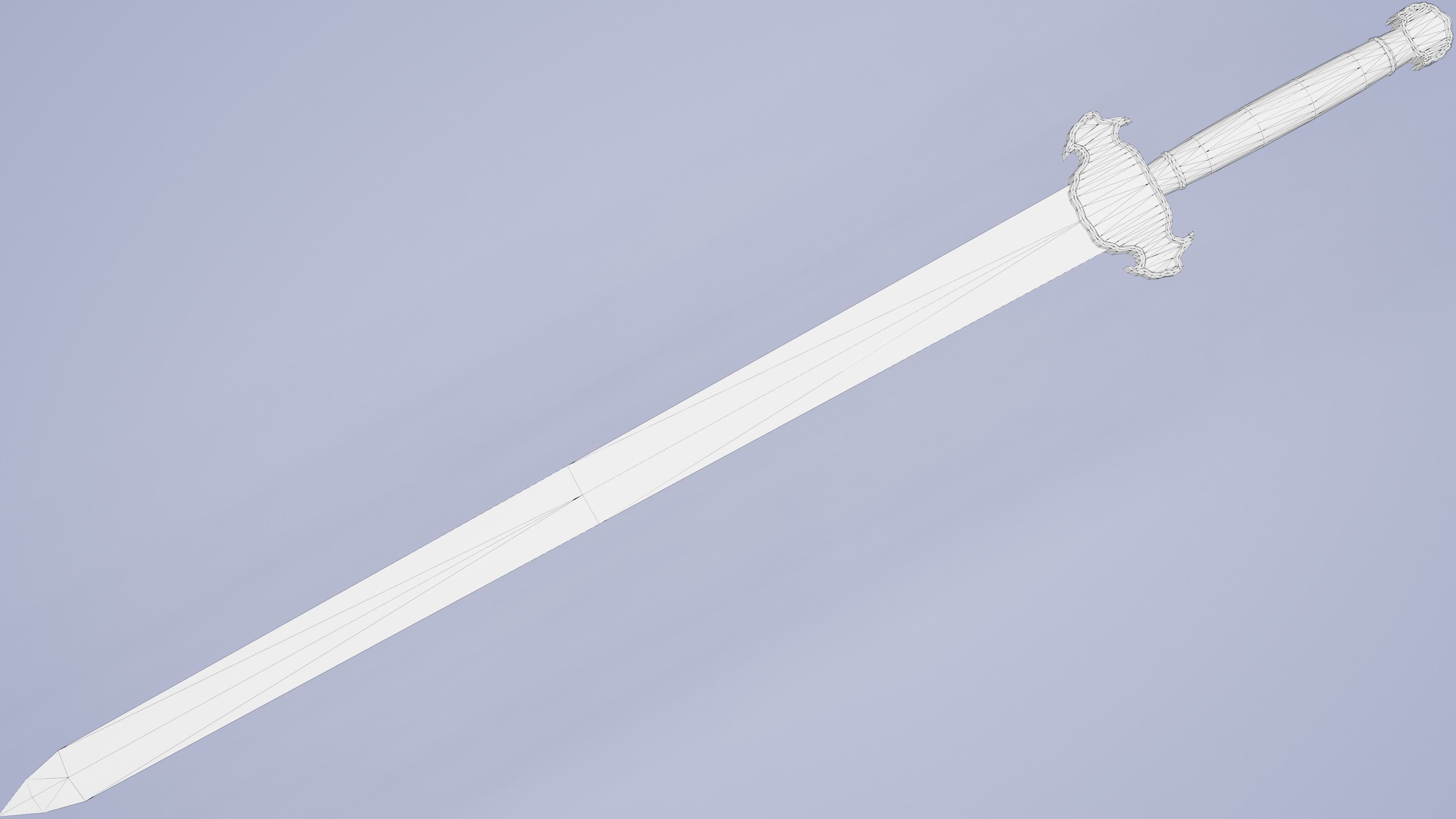 Chinese stylized sword Lowpoly Low-poly 3D model_6