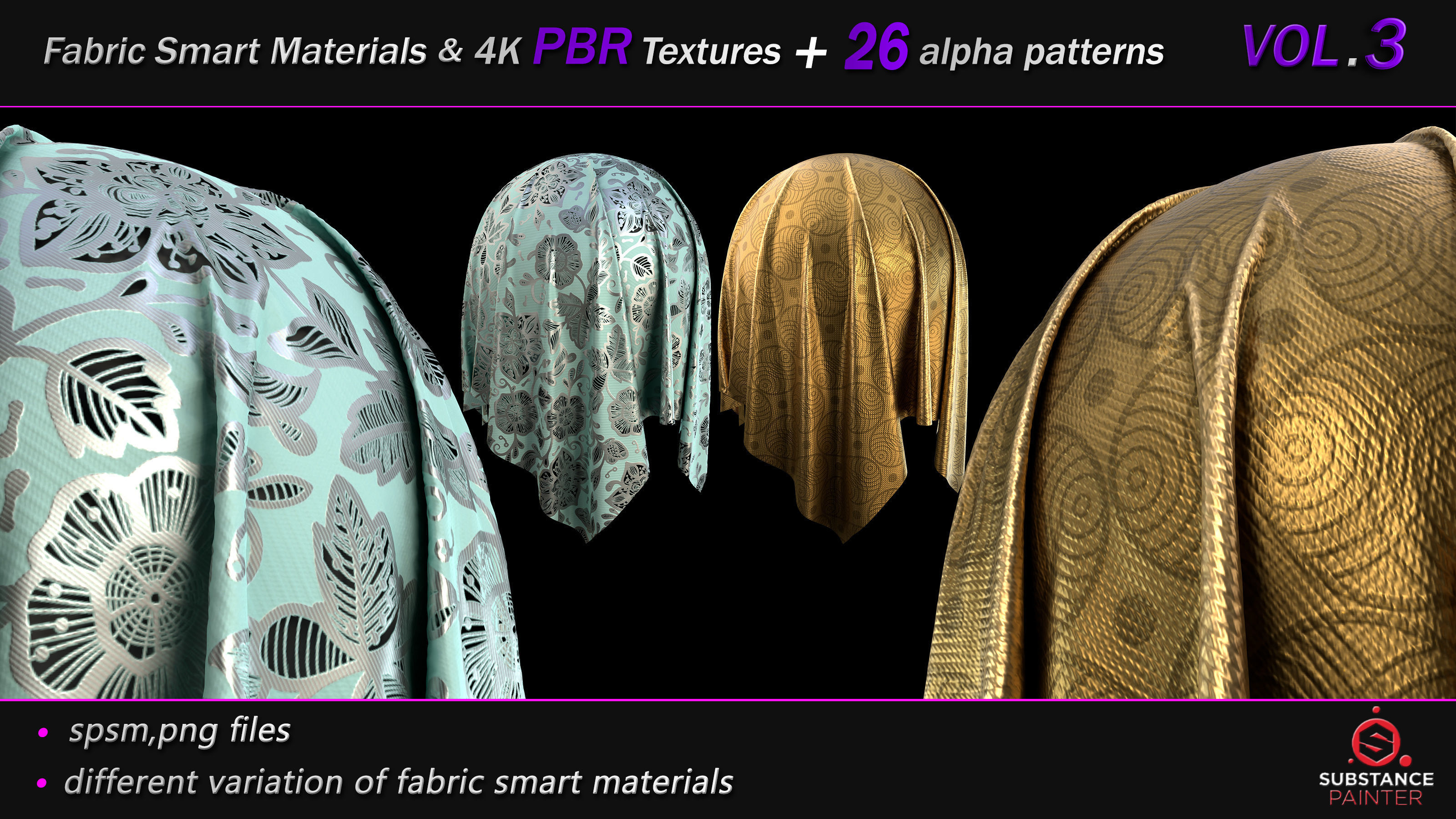 50 Fabric Smart Material Bundle and 4K PBR Texture VOL 03 Texture_4