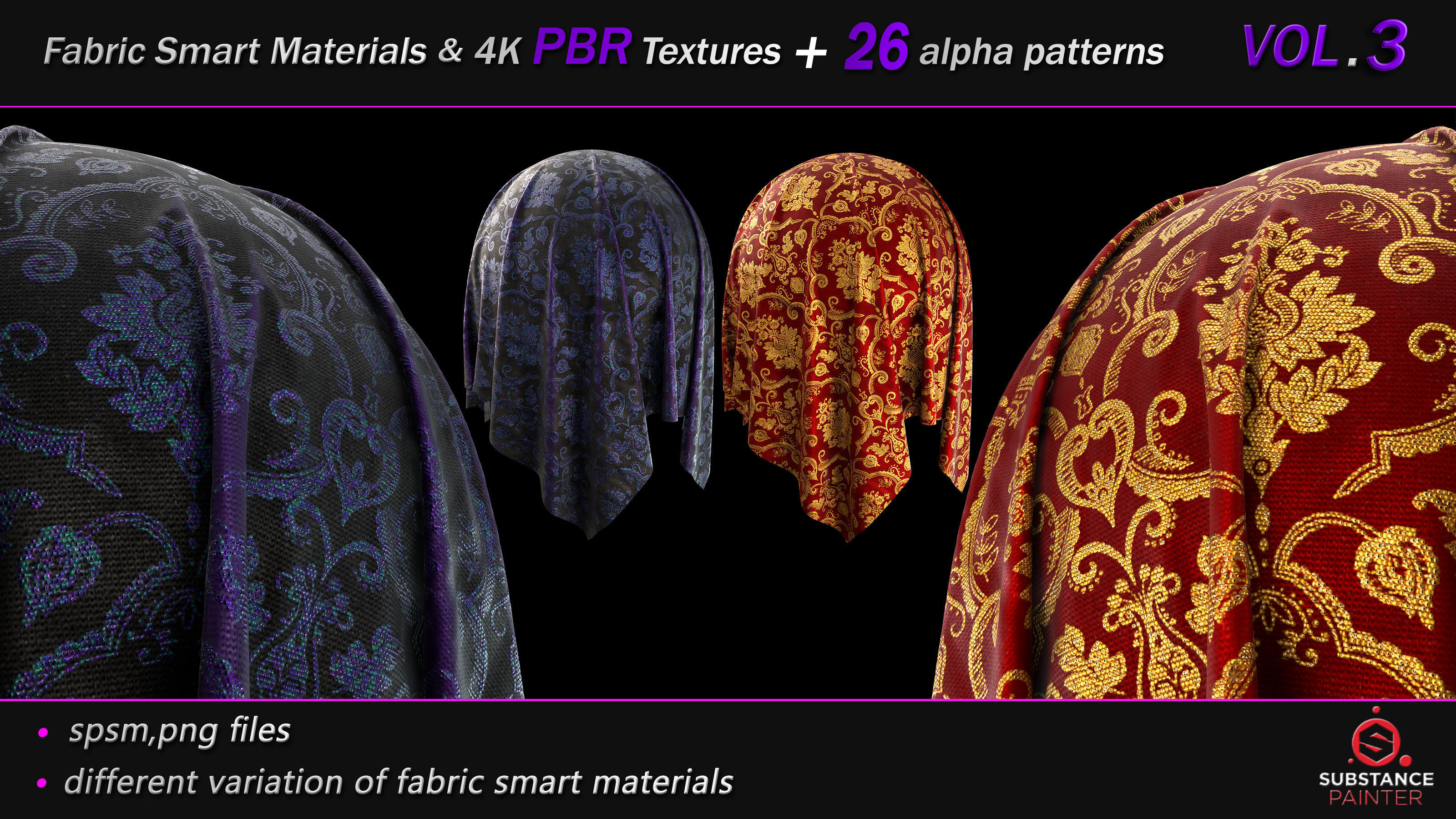 50 Fabric Smart Material Bundle and 4K PBR Texture VOL 03 Texture_1