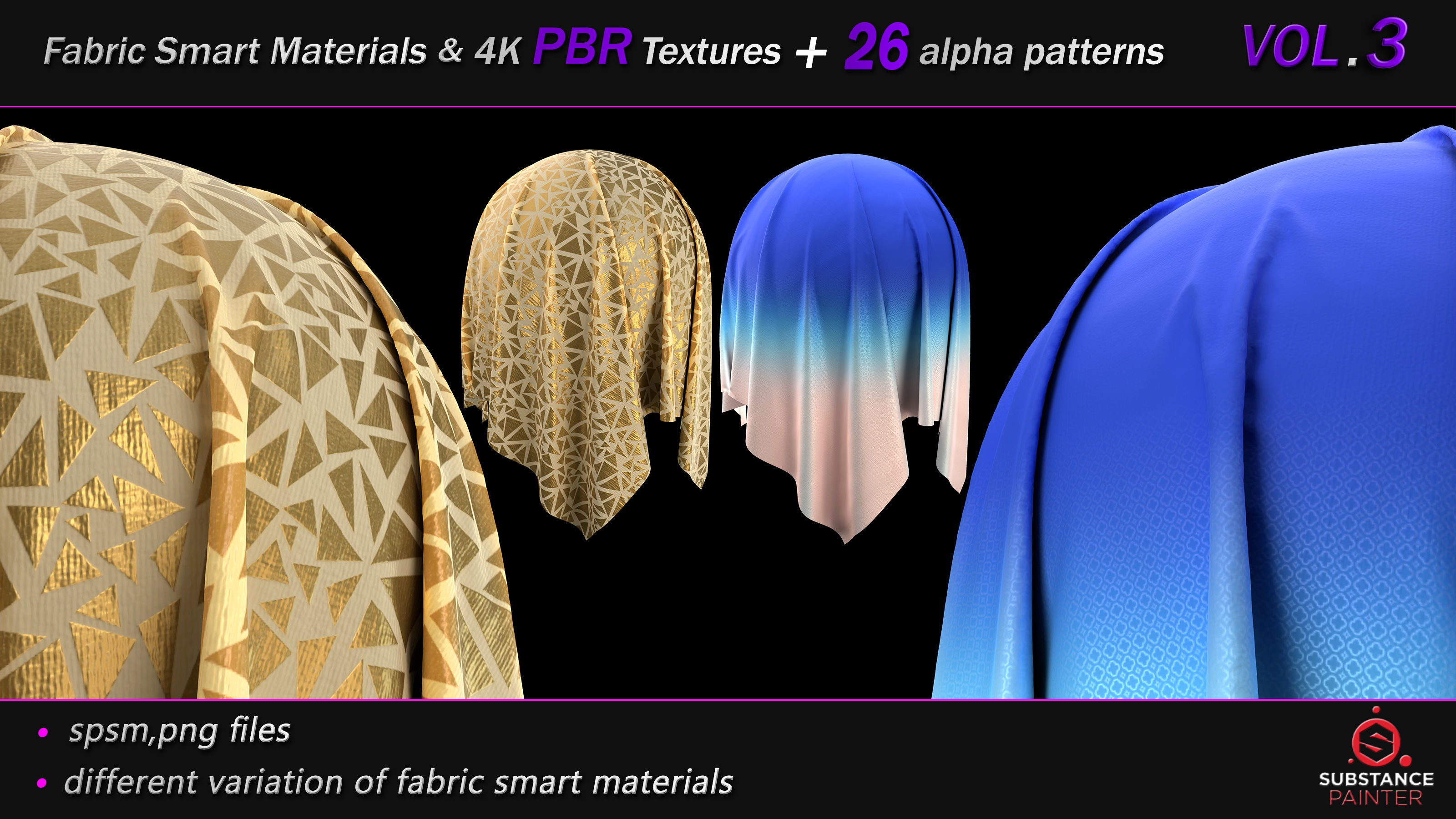 50 Fabric Smart Material Bundle and 4K PBR Texture VOL 03 Texture_24