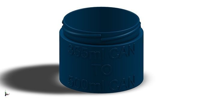 Four Start Thread Extension For Metal Can Cozy-355ml To 500ml 3D print model