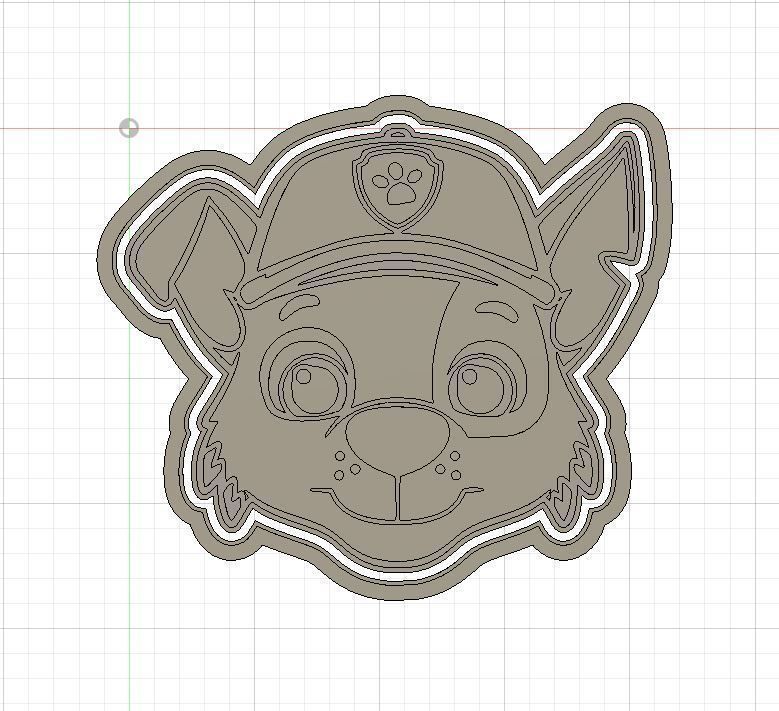 Paw Patrol Rocky Cookie and Fondant Cutter with Embosser 3D print model_1
