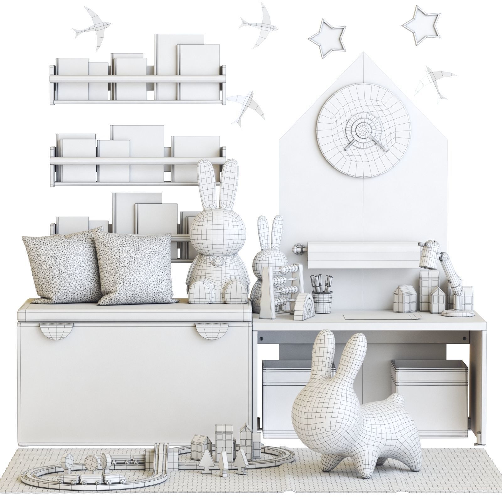 Childrens furniture and toys 3 3D model_2