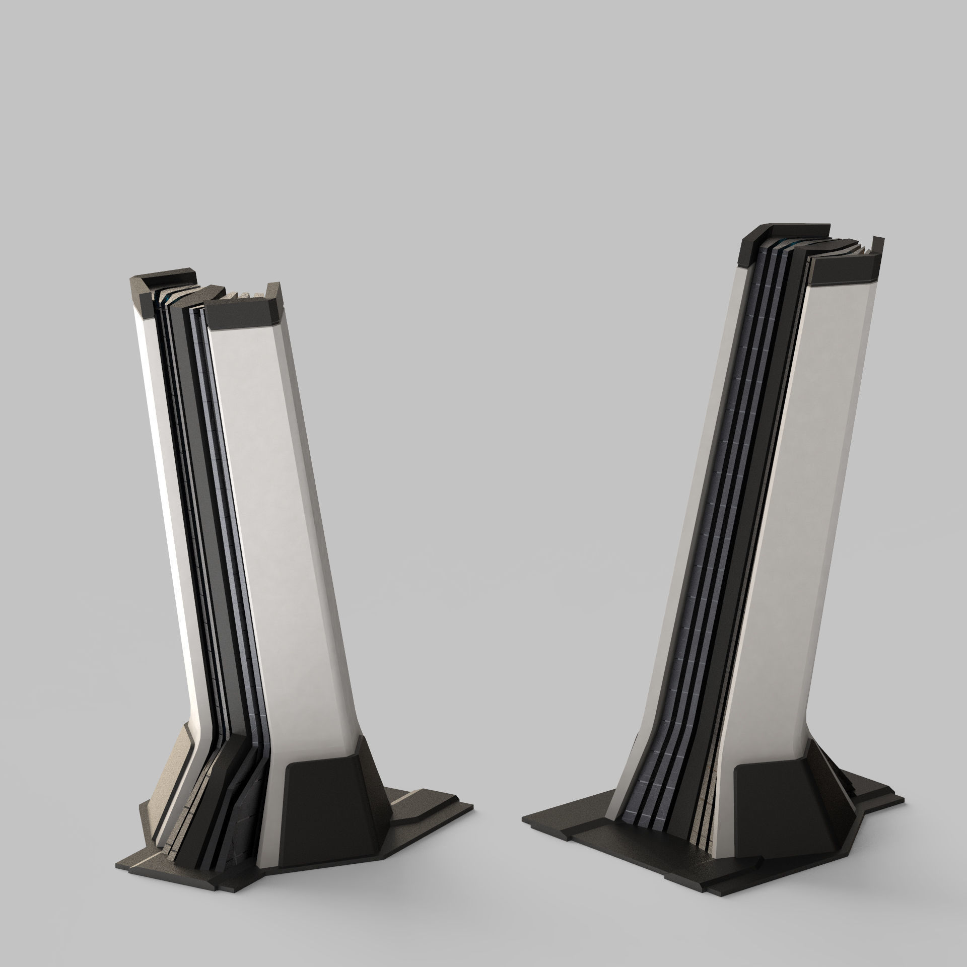 Sci-Fi Buildings Pack 3D model_12