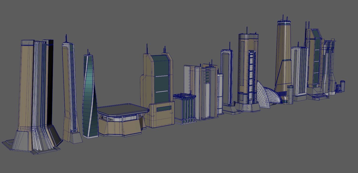 Sci-Fi Buildings Pack 3D model_23