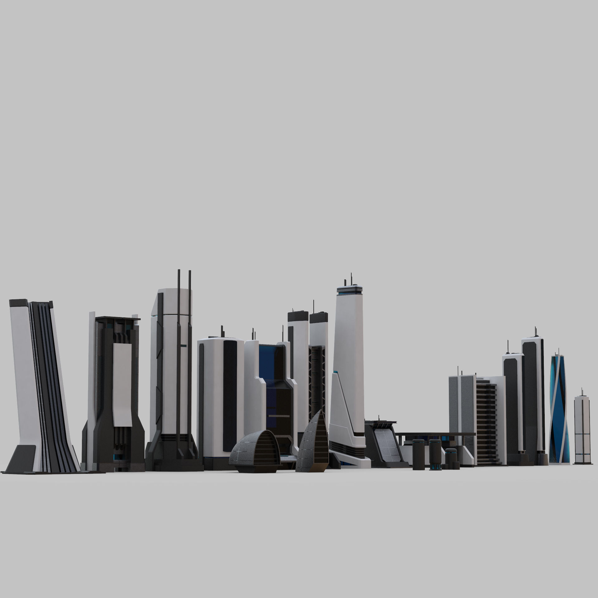 Sci-Fi Buildings Pack 3D model_15