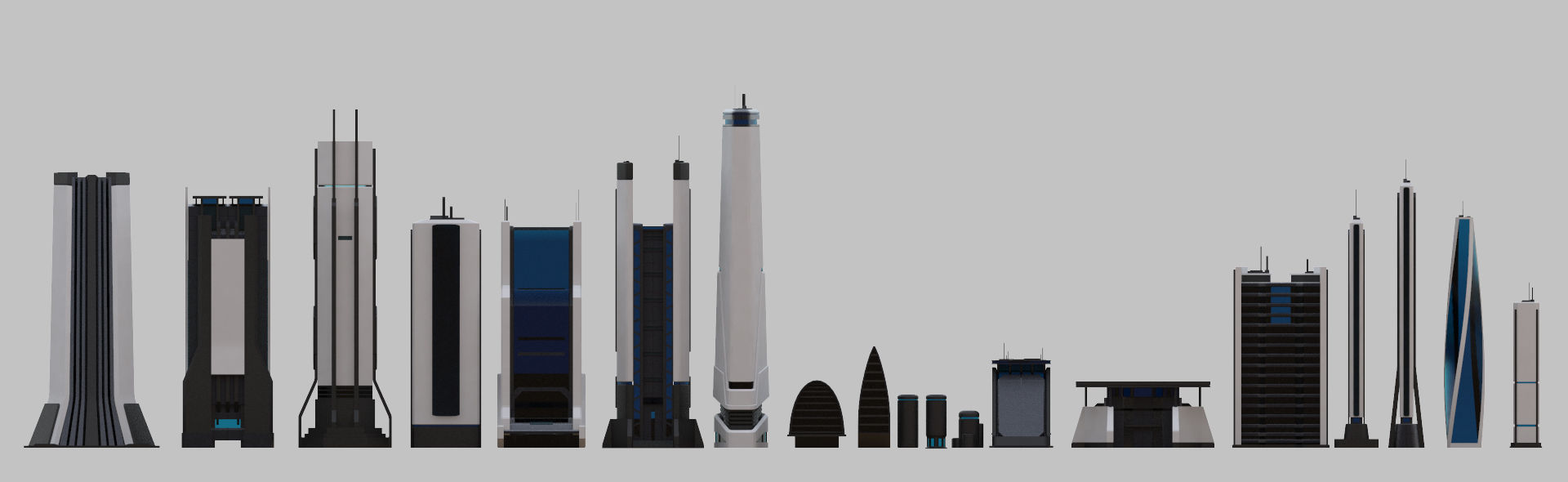 Sci-Fi Buildings Pack 3D model_18
