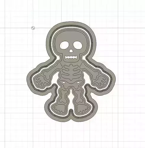 Halloween Skeleton Cookie and Fondant Cutter with Embosser 3D print model
