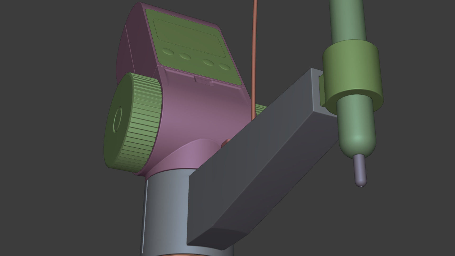 Dispenser digital pipette with handle 3D model_14