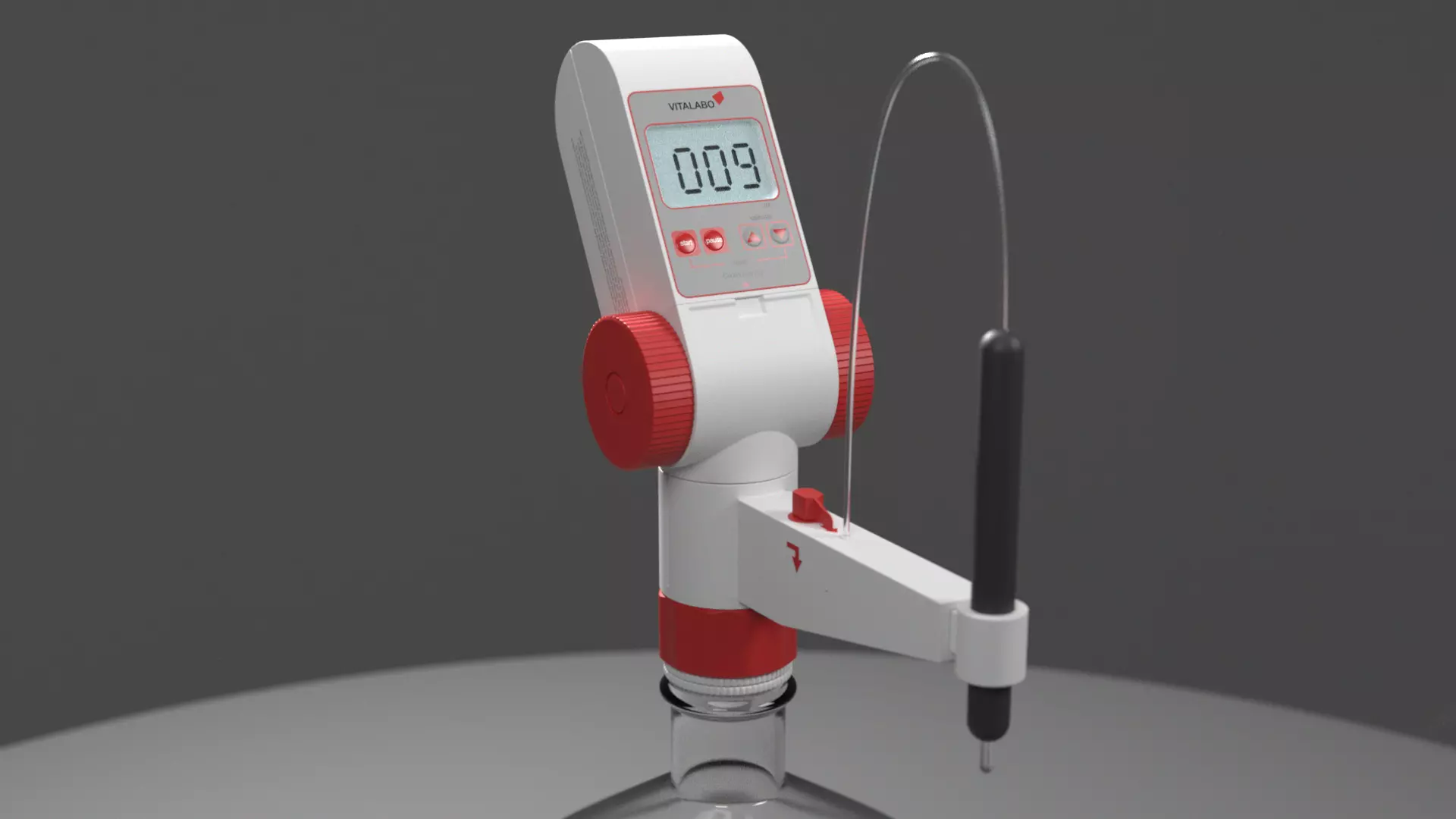 Dispenser digital pipette with handle 3D model_0
