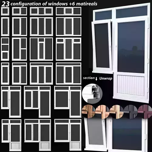windows two wooden doors with glass
