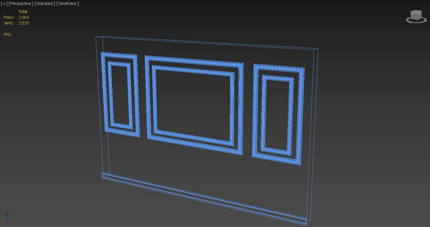 Wall Paneling Set 3D model Low-poly 3D model_4