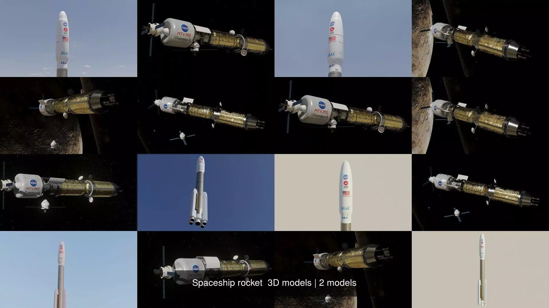 Spaceship rocket  3D models 3D Model Collection_1