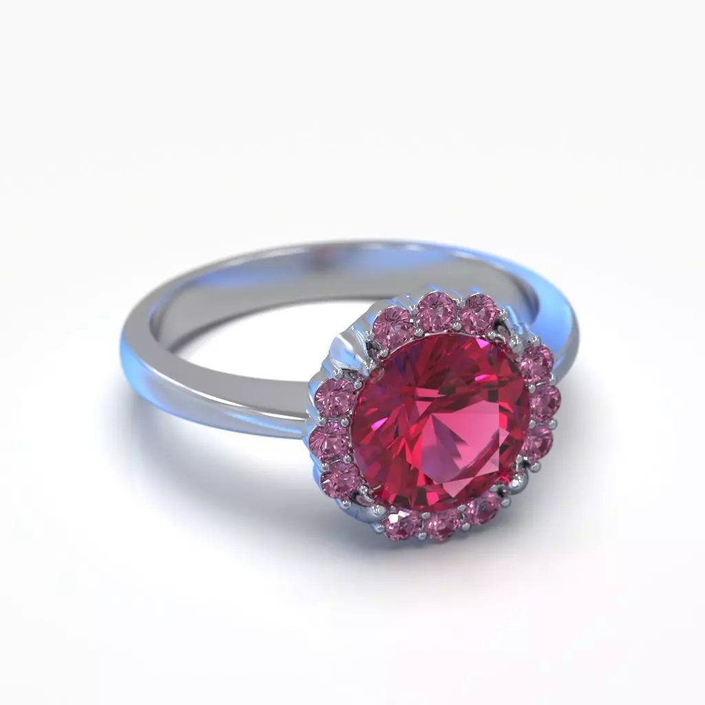 Halo engagement diamond ring Free 3D print model