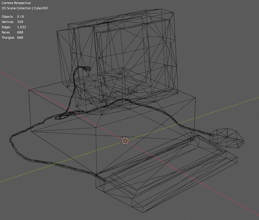 Low Poly Retro PC Low-poly 3D model_3