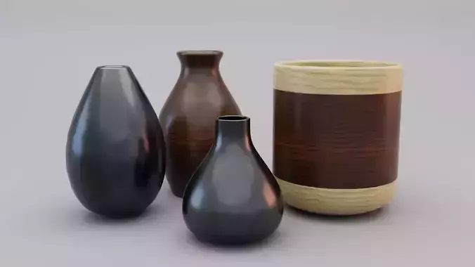 Modern Vases Collection 3D model