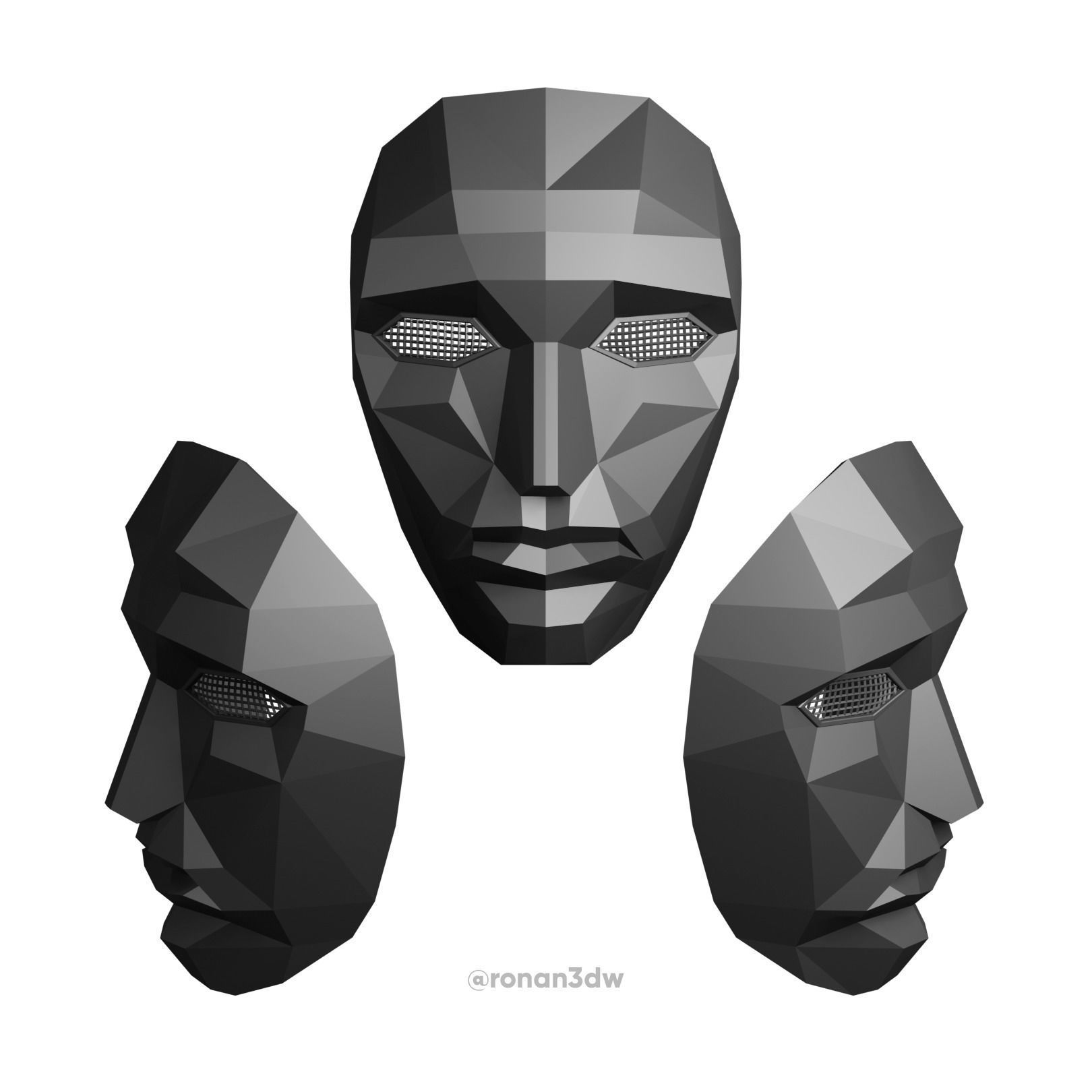 Front Man Mask Round 6 3D print model_1