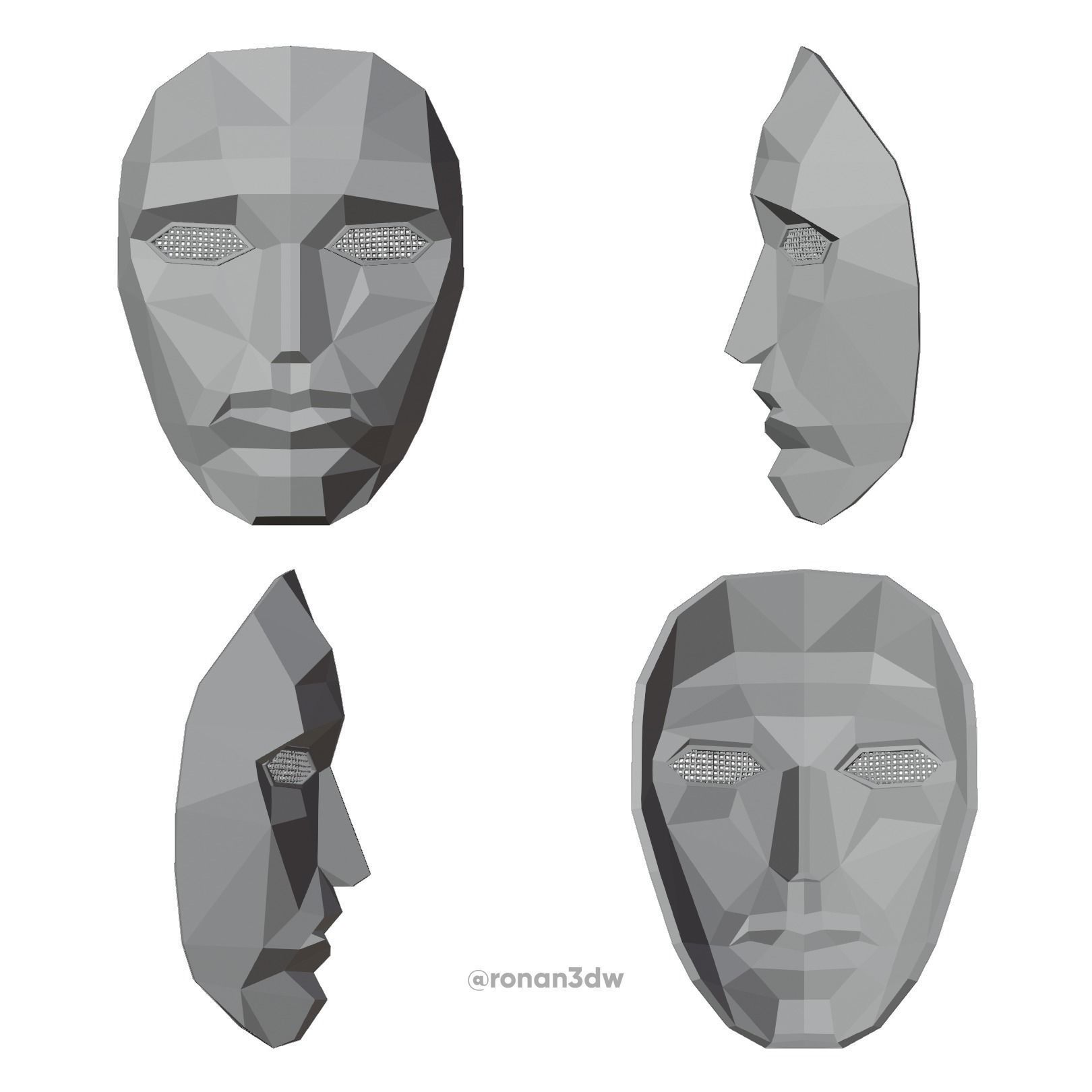 Front Man Mask Round 6 3D print model_2