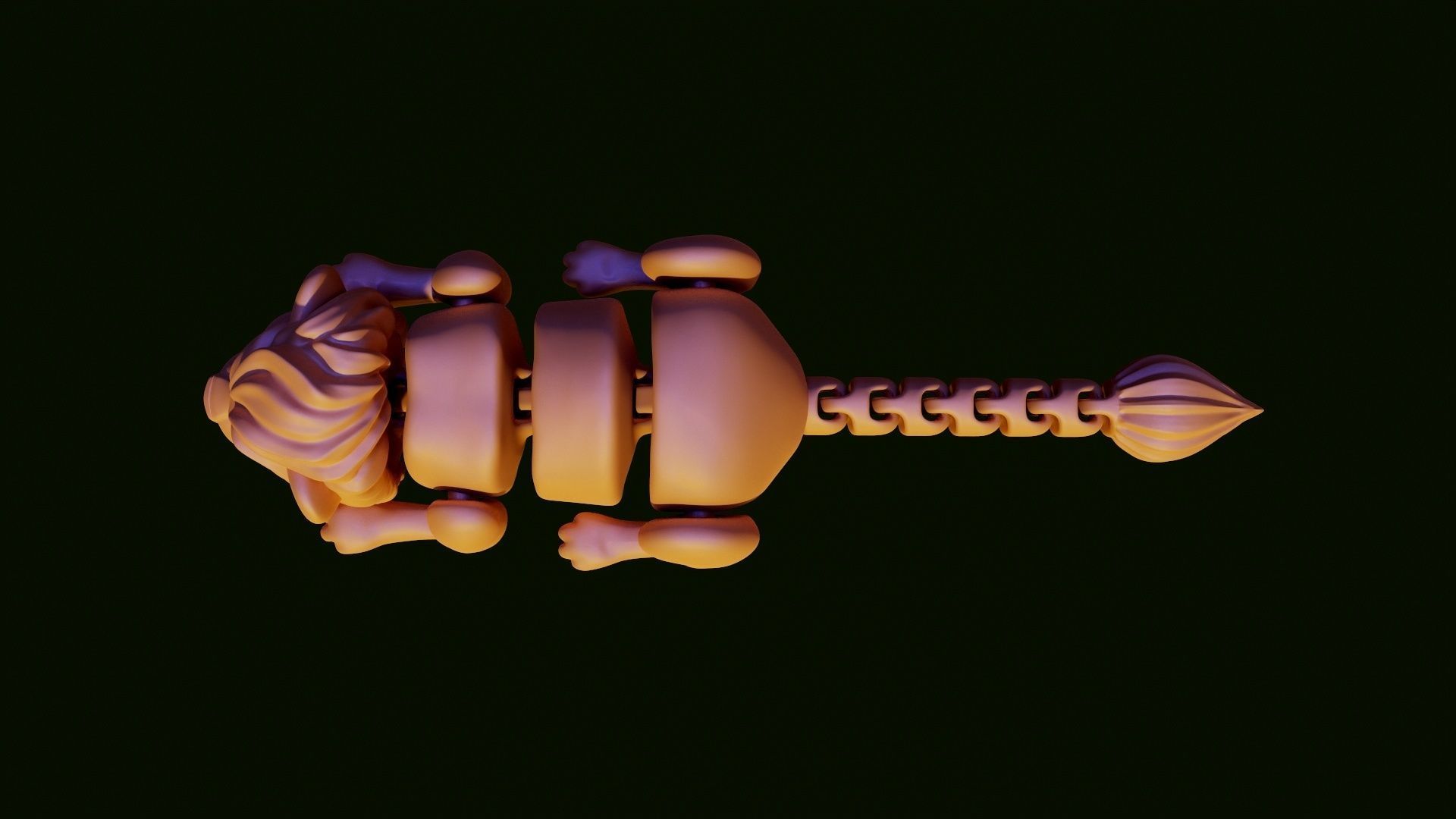 Lion toy segment 3D print model_5