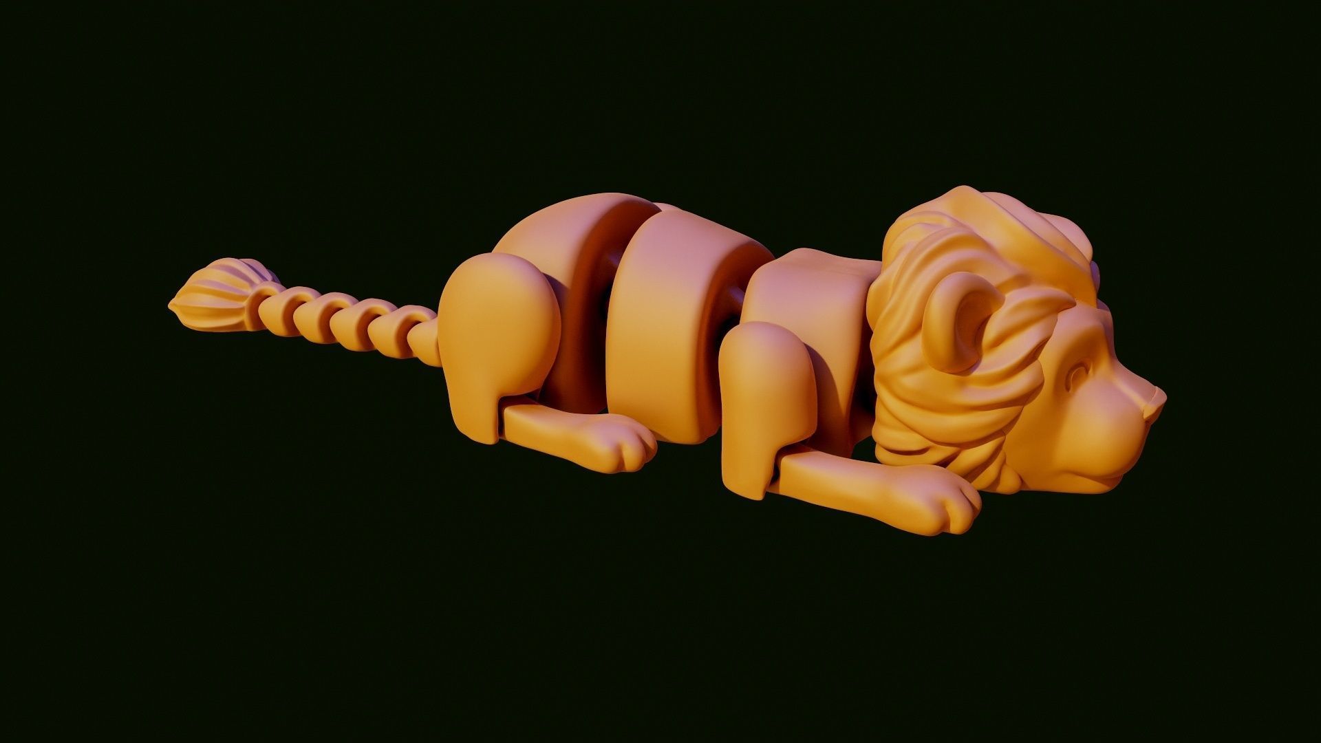 Lion toy segment 3D print model_8