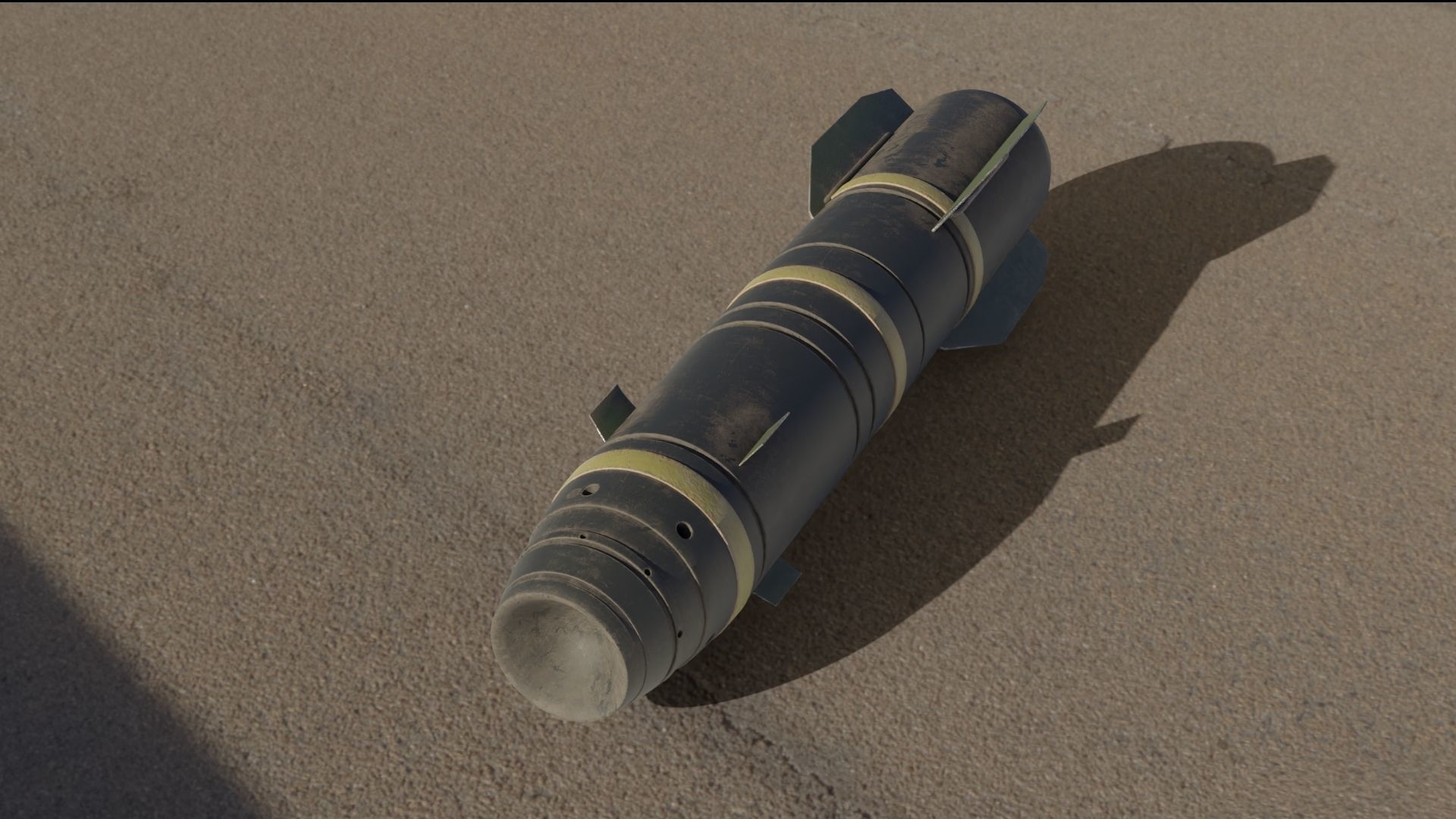 Missile 3D model bomb flying in sky Low-poly 3D model_11