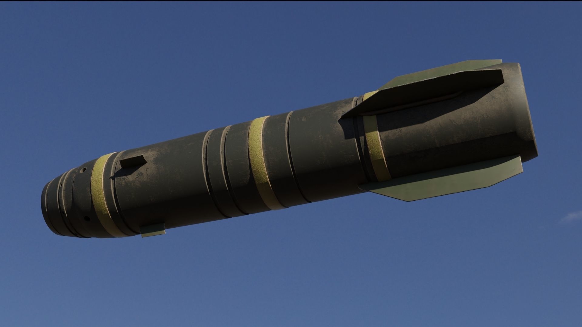 Missile 3D model bomb flying in sky Low-poly 3D model_17