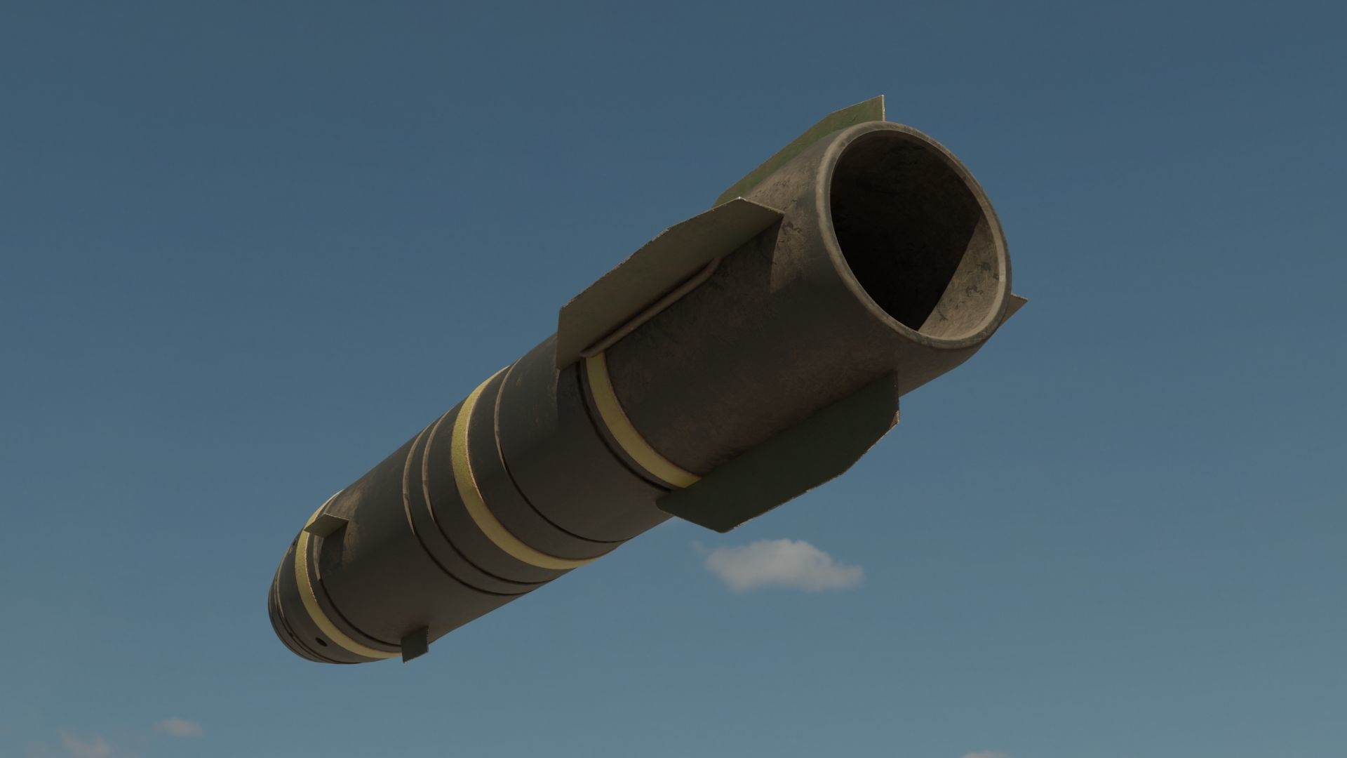 Missile 3D model bomb flying in sky Low-poly 3D model_16
