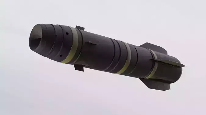 Missile 3D model bomb flying in sky Low-poly 3D model